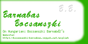 barnabas bocsanszki business card